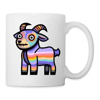 Chèvre de montagne Halloween Bande dessinée drôle - Mug blanc - blanc - Droite