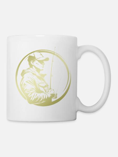 Fishing Silhouette Fischer - Tasse - Weiß