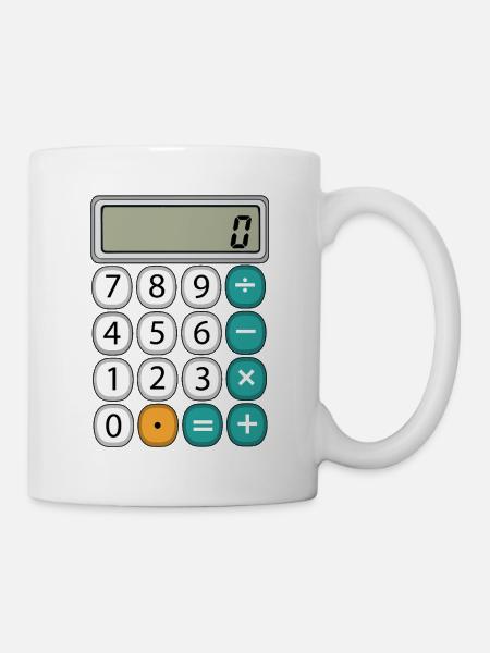 Number Day Math Retro Calculator Display - Mug - white