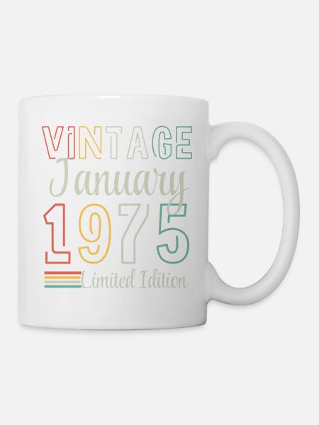 Vintage Février 1975 – Édition Limitée Anniversair - Mug blanc - blanc