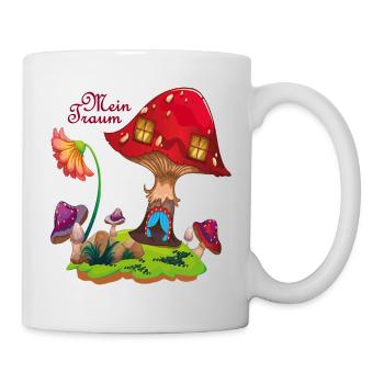 Maison de rêve de la forêt des contes de fées - Mug blanc - blanc - Droite