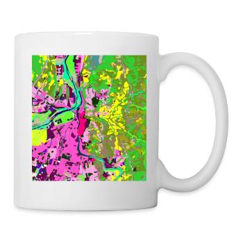 Neonfarbene Stadt-Vibes - Tasse - Weiß - Rechts