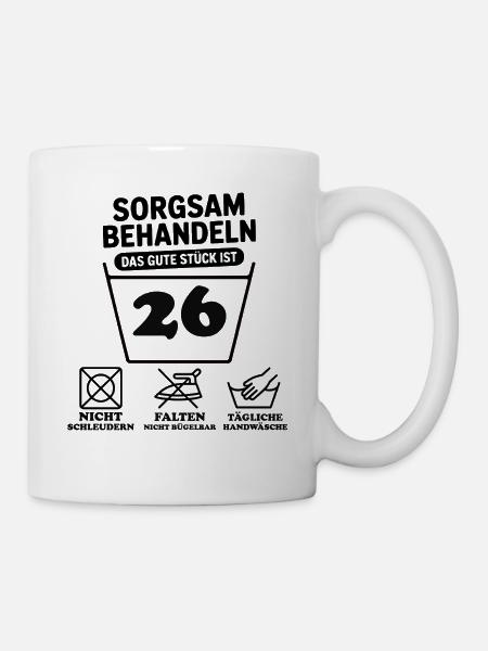 26e anniversaire – Traitez avec soin - Mug blanc - blanc