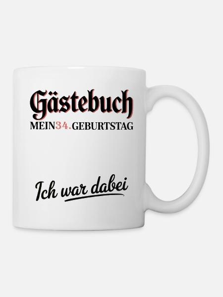 34 Years Guestbook 34th Birthday - Mug - white
