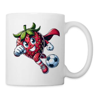 Football Fraise Super-héros Kicker Comic - Mug blanc - blanc - Droite