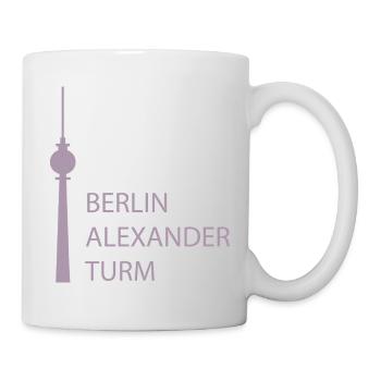 Lustiger Berlin Fernsehturm Parodie Minimal  - Tasse - Weiß - Rechts