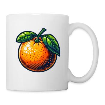 Retro Orange with Bright Leaves - Mug - white - Right