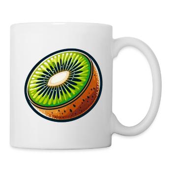 Helle Kiwi-Scheibe - Tasse - Weiß - Rechts