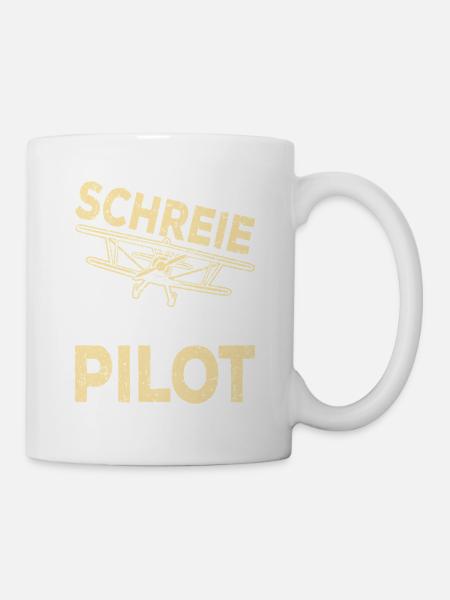 Je ne crie pas, je suis pilote – Funny Flying - Mug blanc - blanc