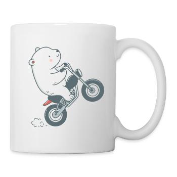 Ourson Moto Cartoon Aventure - Mug blanc - blanc - Droite