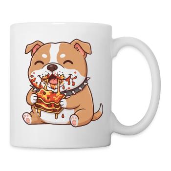 Pitbull Chien Lasagne Nourriture Plaisir Italien - Mug blanc - blanc - Droite
