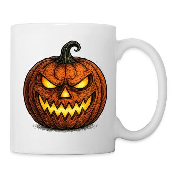 Effrayant Halloween Citrouille Face Chemise - Mug blanc - blanc - Droite