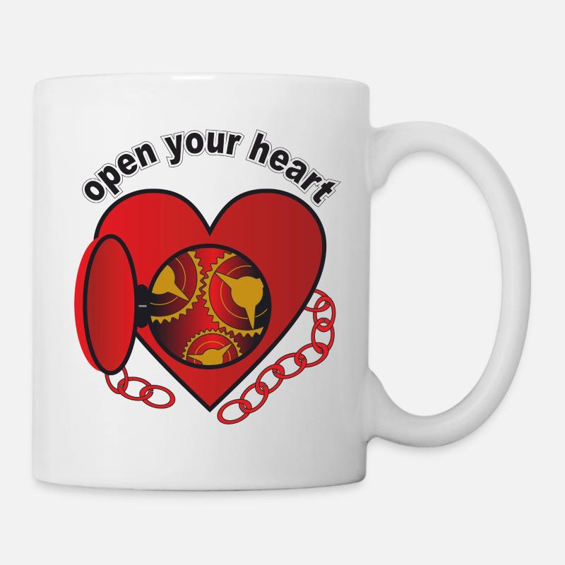 open_your_heart - Mug blanc - blanc