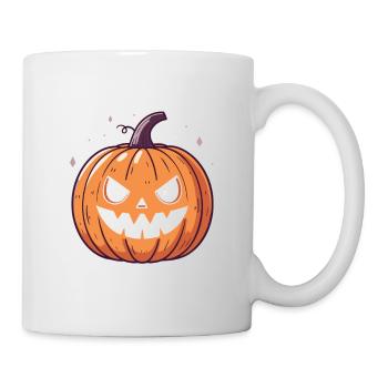 Citrouille Halloween Jaune Or Caricature - Mug blanc - blanc - Droite