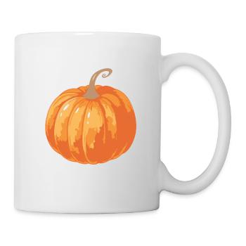 Citrouille orange illustration vintage - Mug blanc - blanc - Droite
