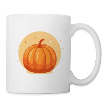 Herbst-Orange-Kürbis - Tasse - Weiß - Rechts