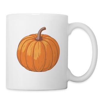 Kürbis-Textur-Orange Illustration - Tasse - Weiß - Rechts