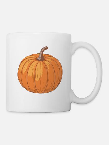 Kürbis-Textur-Orange Illustration - Tasse - Weiß