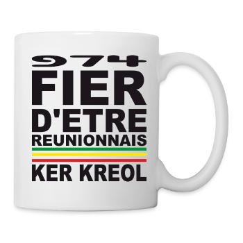 974 Ker Kreol Stolz und Kultur - Tasse - Weiß - Rechts