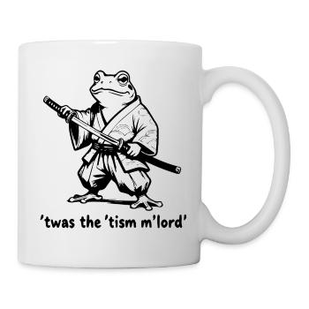 Samurai frog in black and white kimono - Mug - white - Right