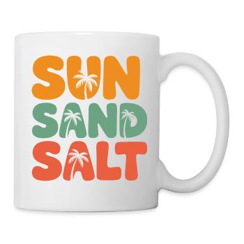 Sommerzeit - Sonne, Salz und Sand - Tasse - Weiß - Rechts