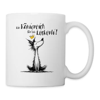Hund mit Krone – Ein Königreich für ein Leckerli! - Tasse - Weiß - Rechts