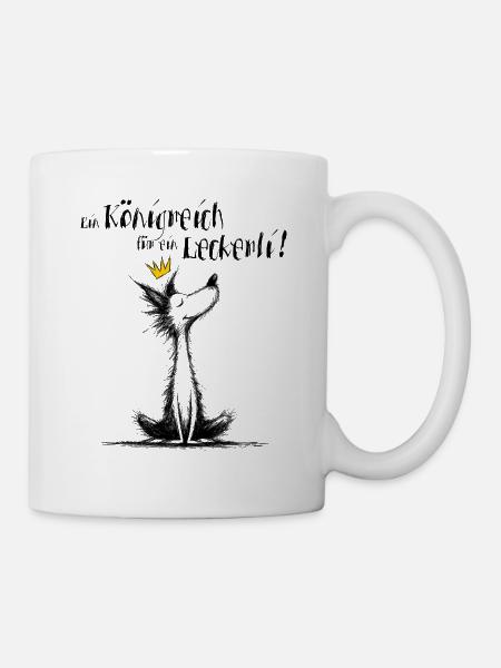 Hund mit Krone – Ein Königreich für ein Leckerli! - Tasse - Weiß