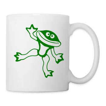 Frog Toad Dancing Funny Silly Naughty Waving Comic - Mug - white - Right