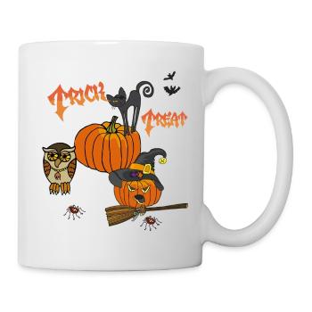 Halloween Pumpkin Magic with Cat and Owl - Mug - white - Right