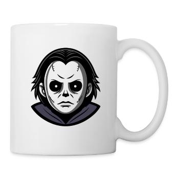 Böse Halloween-Maske monochromer Kapuzenpullover - Tasse - Weiß - Rechts