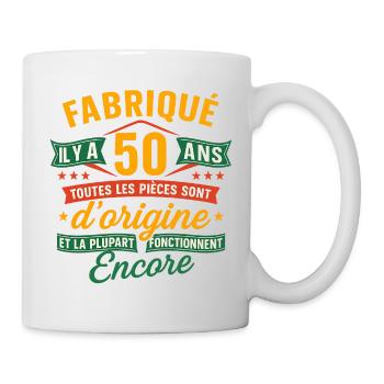 50 ans d’origine, Cadeau anniversaire humour - Mug blanc - blanc - Droite