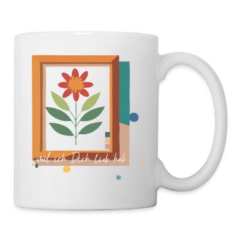 fleur dans le cadre photo amour - Mug blanc - blanc - Droite