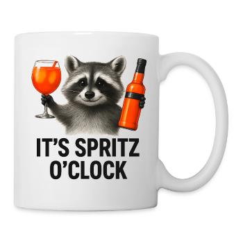 It's Spritz O'Clock Waschbär Party Geschenkidee - Tasse - Weiß - Rechts