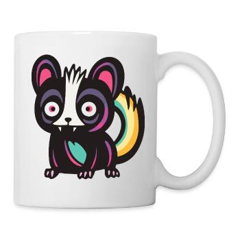 Skunk Halloween Bande dessinée drôle - Mug blanc - blanc - Droite