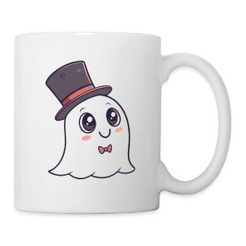 Fantôme chic chapeau et nœud - Mug blanc - blanc - Droite