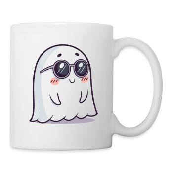 Ghost Chic Schwarze Cartoon-Brille - Tasse - Weiß - Rechts