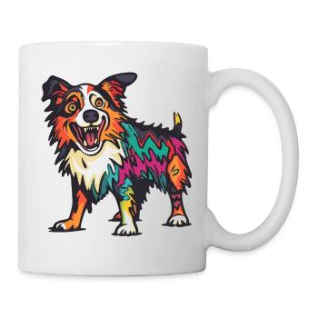 Border Collie Chien Halloween Bande dessinée Drôle - Mug blanc - blanc - Droite
