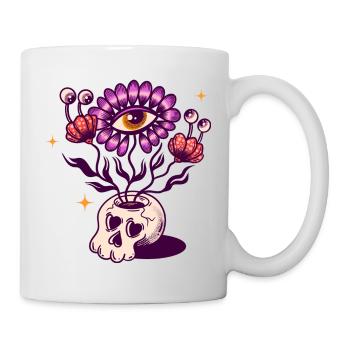 Totenkopf Vase - Tasse - Weiß - Rechts