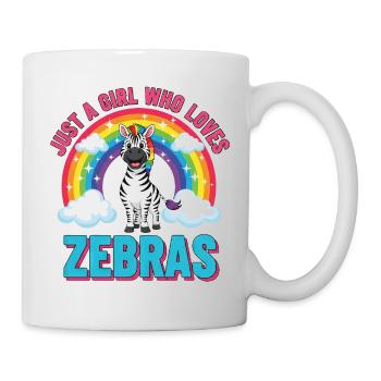 Süßes Zebra Cartoon Regenbogen Mädchen Spruch - Tasse - Weiß - Rechts