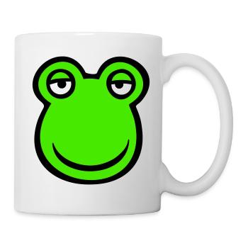 grenouille crapaud sourire drôle bande dessinée heureux cool - Mug blanc - blanc - Droite