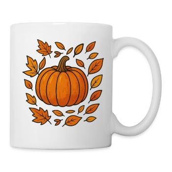 Autumnal pumpkin wreath - Mug - white - Right