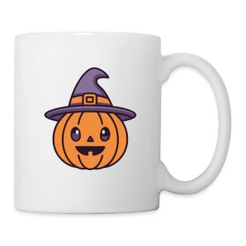 Citrouille Sorcière au Chapeau - Mug blanc - blanc - Droite