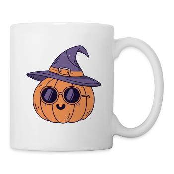 Schicke Kürbishexe mit Brille - Tasse - Weiß - Rechts