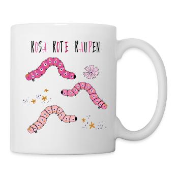 Chenilles roses rouges - Mug blanc - blanc - Droite