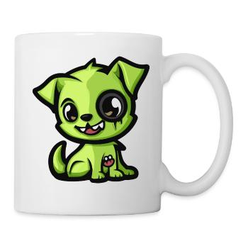 Hund Halloween Zombie Comic - Tasse - Weiß - Rechts