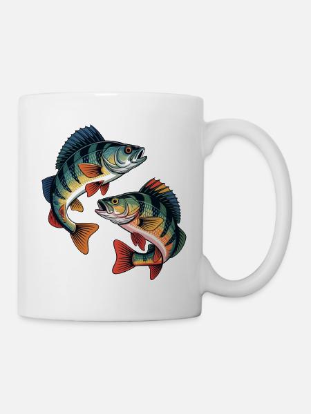 Zwei springende Barsche - Tasse - Weiß