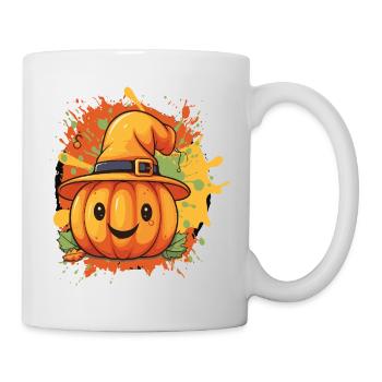 Kürbis Hexenhut Spaßdesign - Tasse - Weiß - Rechts