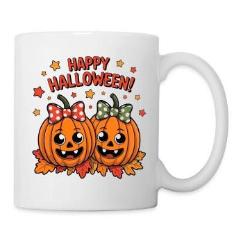 Citrouilles gaies avec des arcs - Mug blanc - blanc - Droite