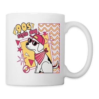 Retro 90s Dog in Sunglasses - Mug - white - Right