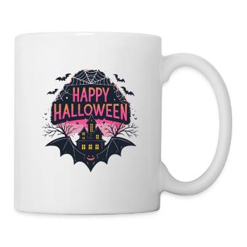 Frohes Halloween und Dark Castle - Tasse - Weiß - Rechts